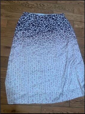 WD.NY Ombre Leopard Midi Skirt - Pink & White